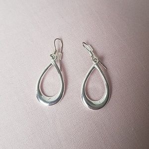 NWOT silver teardrop french hook earrings